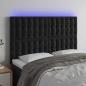 Preview: ARDEBO.de - LED Kopfteil Schwarz 144x5x118/128 cm Samt