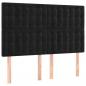 Preview: LED Kopfteil Schwarz 144x5x118/128 cm Samt