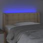 Preview: LED Kopfteil Creme 93x16x78/88 cm Stoff