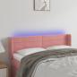 Preview: ARDEBO.de - LED Kopfteil Rosa 147x16x78/88 cm Samt