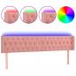 Preview: LED Kopfteil Rosa 183x16x78/88 cm Samt