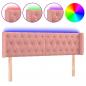 Preview: LED Kopfteil Rosa 147x16x78/88 cm Samt