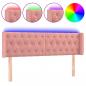 Preview: LED Kopfteil Rosa 163x16x78/88 cm Samt