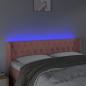 Preview: LED Kopfteil Rosa 163x16x78/88 cm Samt