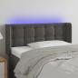 Preview: ARDEBO.de - LED Kopfteil Dunkelgrau 93x16x78/88 cm Samt