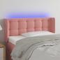 Preview: ARDEBO.de - LED Kopfteil Rosa 103x16x78/88 cm Samt