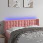 Preview: ARDEBO.de - LED Kopfteil Rosa 147x16x78/88 cm Samt