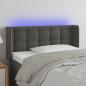 Preview: ARDEBO.de - LED Kopfteil Dunkelgrau 83x16x78/88 cm Samt