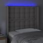 Preview: LED Kopfteil Grau 83x16x118/128 cm Kunstleder