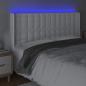 Preview: LED Kopfteil Weiß 163x16x118/128 cm Kunstleder 