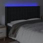 Preview: LED Kopfteil Schwarz 163x16x118/128 cm Kunstleder