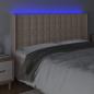 Preview: LED Kopfteil Cappuccino-Braun 163x16x118/128cm Kunstleder