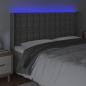 Preview: LED Kopfteil Grau 147x16x118/128 cm Kunstleder