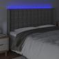 Preview: LED Kopfteil Grau 163x16x118/128 cm Kunstleder