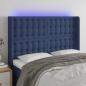 Preview: ARDEBO.de - LED Kopfteil Blau 147x16x118/128 cm Stoff