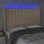 Preview: LED Kopfteil Creme 147x16x118/128 cm Stoff