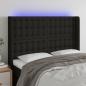 Preview: ARDEBO.de - LED Kopfteil Schwarz 147x16x118/128 cm Stoff