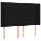 Preview: LED Kopfteil Schwarz 147x16x118/128 cm Stoff