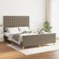 Preview: ARDEBO.de - Bettgestell mit Kopfteil Taupe 140x200 cm Stoff