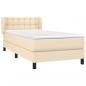 Preview: Boxspringbett mit Matratze Creme 90x190 cm Stoff