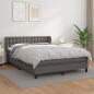 Preview: ARDEBO.de - Boxspringbett mit Matratze Grau 140x190 cm Kunstleder