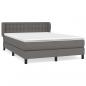 Preview: Boxspringbett mit Matratze Grau 140x190 cm Kunstleder