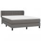 Preview: Boxspringbett mit Matratze Grau 140x190 cm Kunstleder