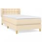 Preview: Boxspringbett mit Matratze Creme 90x200 cm Stoff