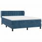 Preview: Boxspringbett mit Matratze Dunkelblau 140x200 cm Samt