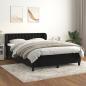 Preview: ARDEBO.de - Boxspringbett mit Matratze Schwarz 140x200 cm Samt