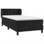 Preview: Boxspringbett mit Matratze Schwarz 80x200 cm Samt