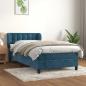 Preview: ARDEBO.de - Boxspringbett mit Matratze Dunkelblau 90x190 cm Samt