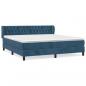 Preview: Boxspringbett mit Matratze Dunkelblau 160x200 cm Samt