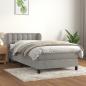 Preview: ARDEBO.de - Boxspringbett mit Matratze Hellgrau 80x200 cm Samt