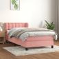 Preview: ARDEBO.de - Boxspringbett mit Matratze Rosa 90x200 cm Samt