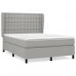 Preview: Boxspringbett mit Matratze Hellgrau 140x200 cm Stoff