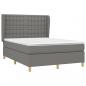 Preview: Boxspringbett mit Matratze Dunkelgrau 140x190 cm Stoff