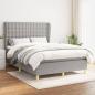 Preview: ARDEBO.de - Boxspringbett mit Matratze Hellgrau 140x190 cm Stoff