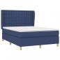 Preview: Boxspringbett mit Matratze Blau 140x200 cm Stoff