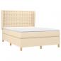 Preview: Boxspringbett mit Matratze Creme 140x200 cm Stoff