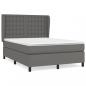 Preview: Boxspringbett mit Matratze Grau 140x190 cm Kunstleder