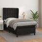 Preview: ARDEBO.de - Boxspringbett mit Matratze Schwarz 80x200 cm Kunstleder