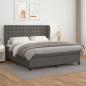 Preview: ARDEBO.de - Boxspringbett mit Matratze Grau 160x200 cm Kunstleder