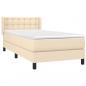 Preview: Boxspringbett mit Matratze Creme 90x190 cm Stoff