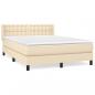 Preview: Boxspringbett mit Matratze Creme 140x200 cm Stoff