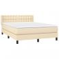 Preview: Boxspringbett mit Matratze Creme 140x200 cm Stoff