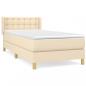 Preview: Boxspringbett mit Matratze Creme 90x200 cm Stoff