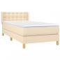 Preview: Boxspringbett mit Matratze Creme 90x200 cm Stoff