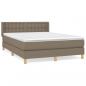 Preview: Boxspringbett mit Matratze Taupe 140x190 cm Stoff