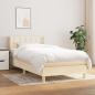 Preview: ARDEBO.de - Boxspringbett mit Matratze Creme 90x190 cm Stoff